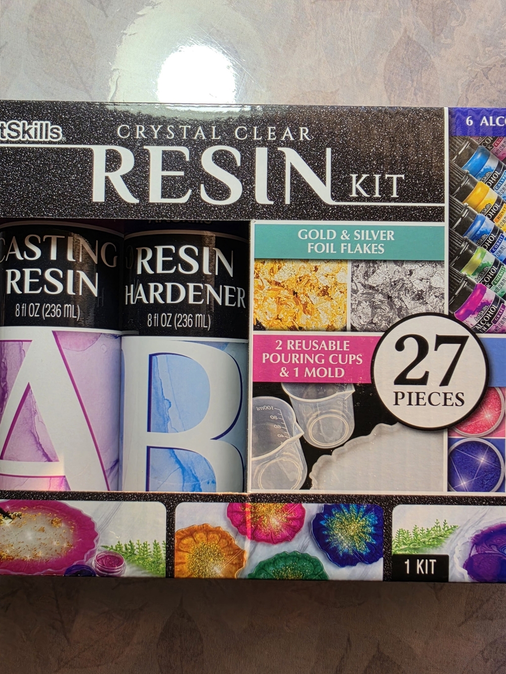 Artskills Crystal Clear Resin Kit with Pink and Blue Accents